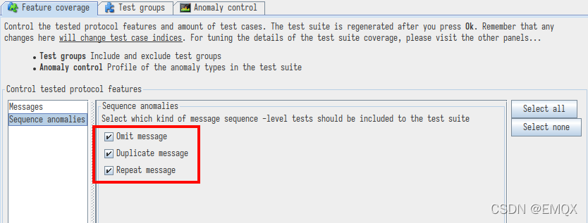 Sequence anomalies Chosen